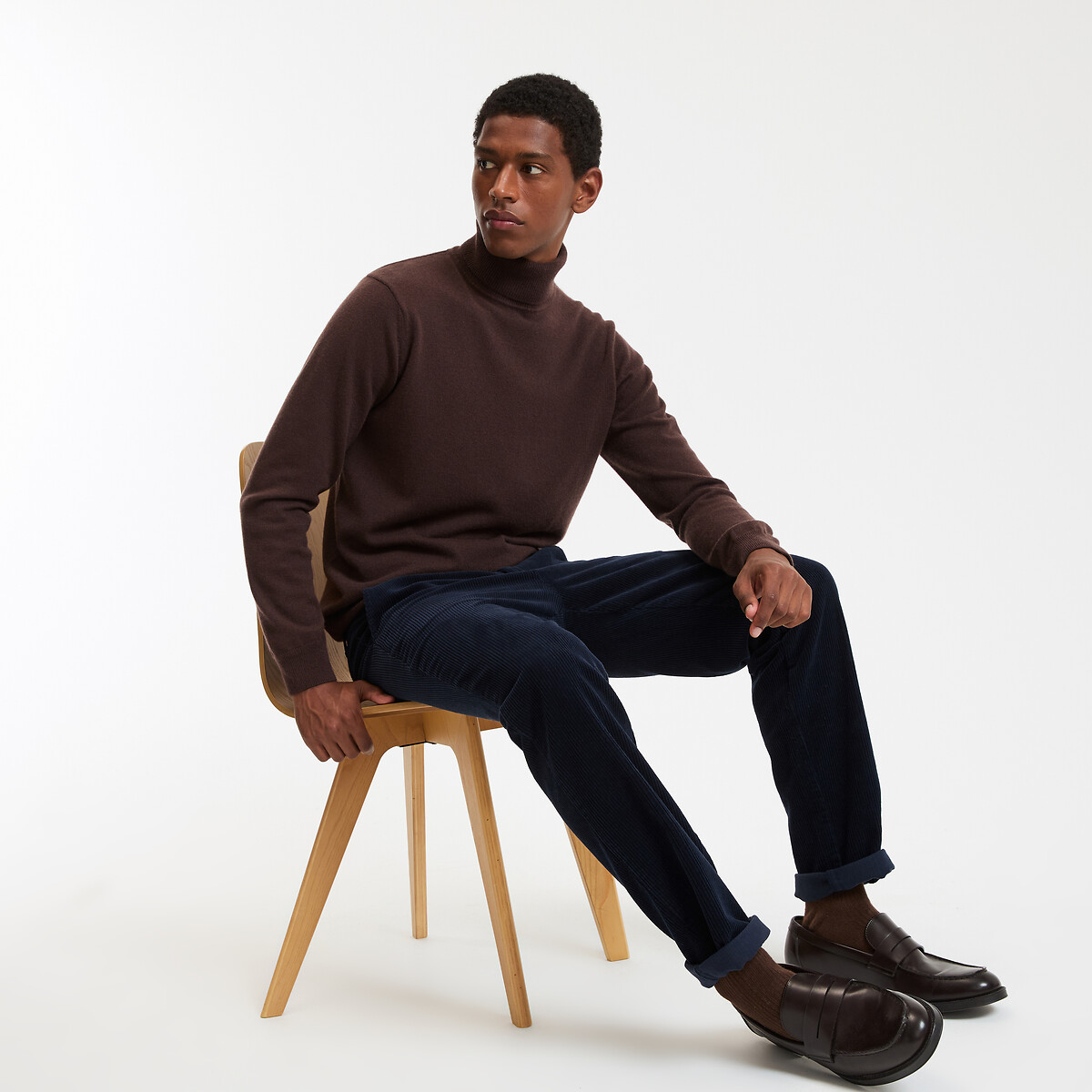 COLEÇÕES LA REDOUTE<br>Suéter de gola alta em cashmere, fabricado na Europa