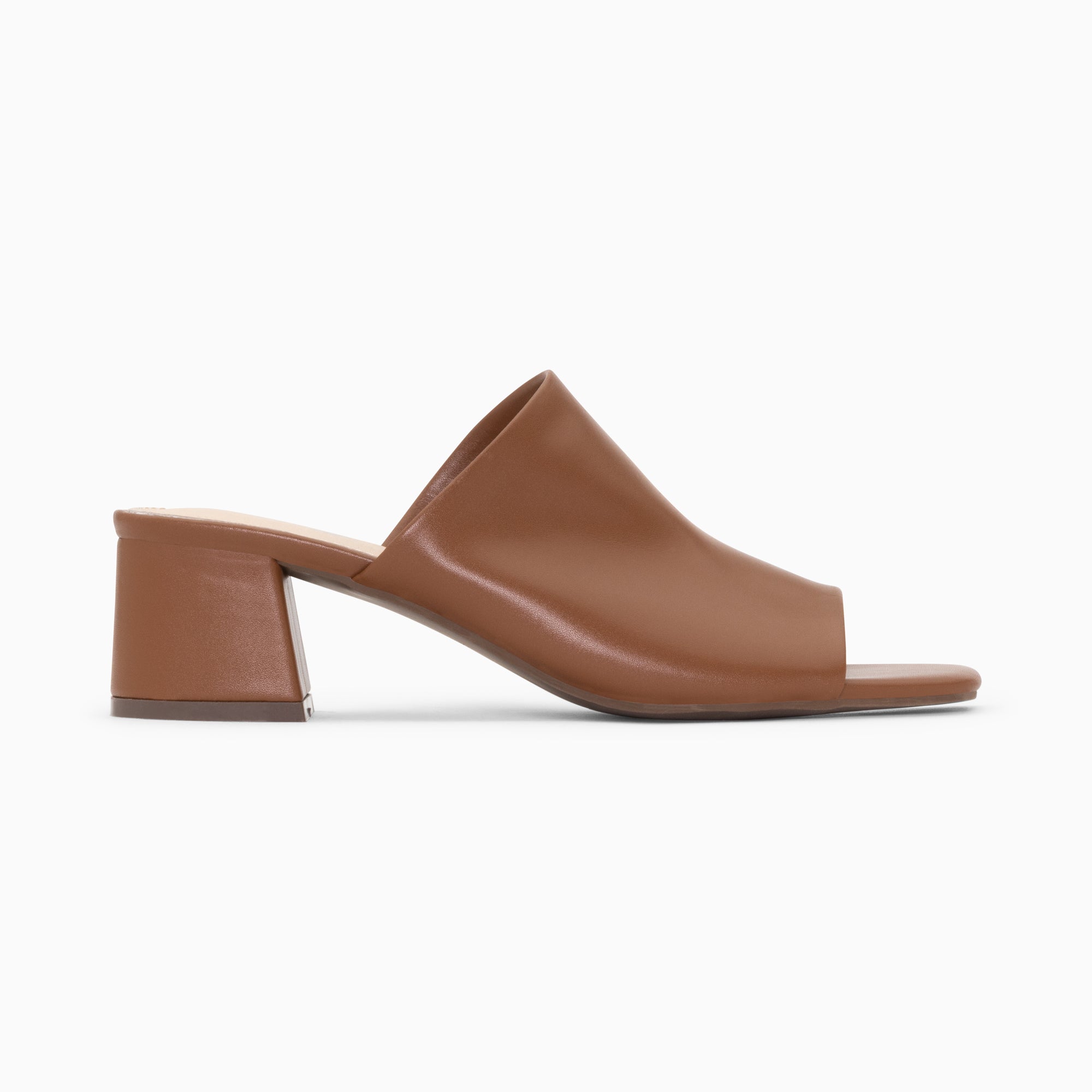 Sandales à talon, Compensées-Mules peep-toe Helène camel à talon