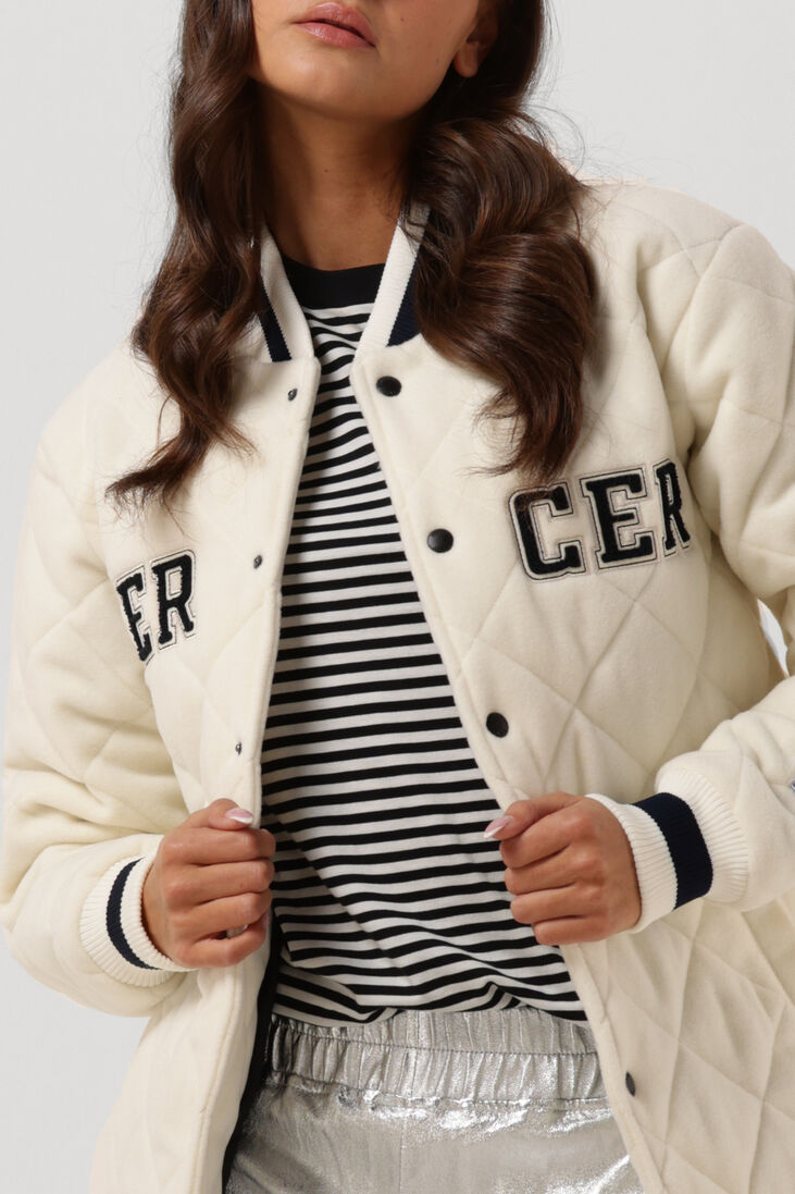 MERCER AMSTERDAM creme mercer amsterdam jack the mercer quilted vasrsity wool