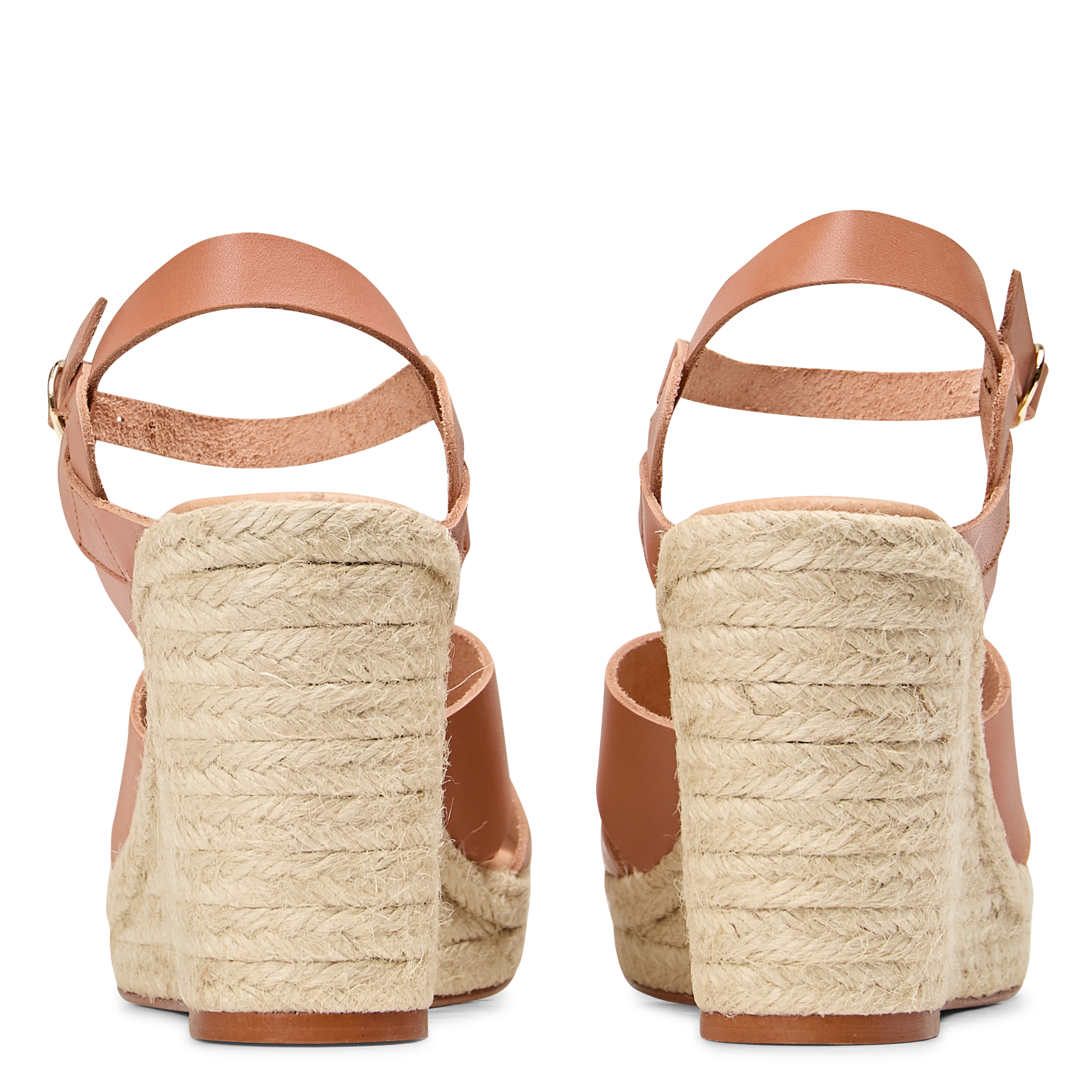 JEAN - Sandales hautes à talon compensée en cuir | Beige