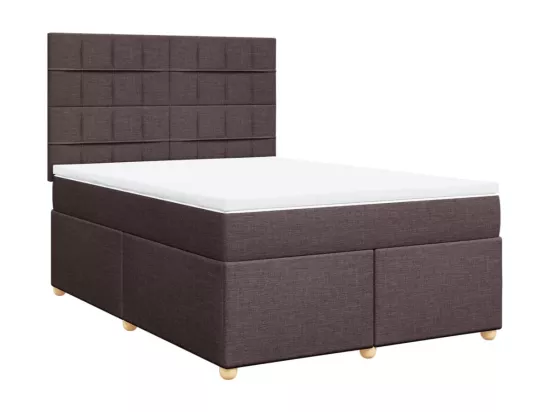 Sommier à lattes de lit avec matelas Marron foncé 140x190 cm