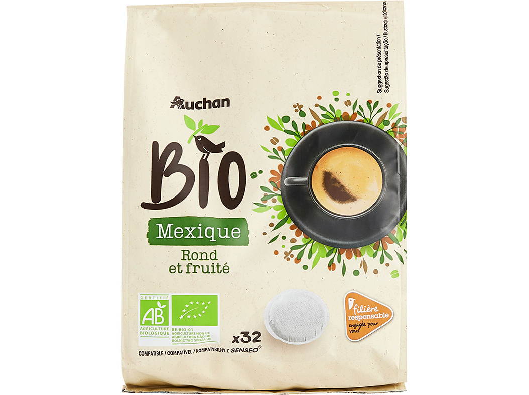 CAFÉ PASTILHAS SENSEO AUCHAN BIO COB MÉXICO 32 UN