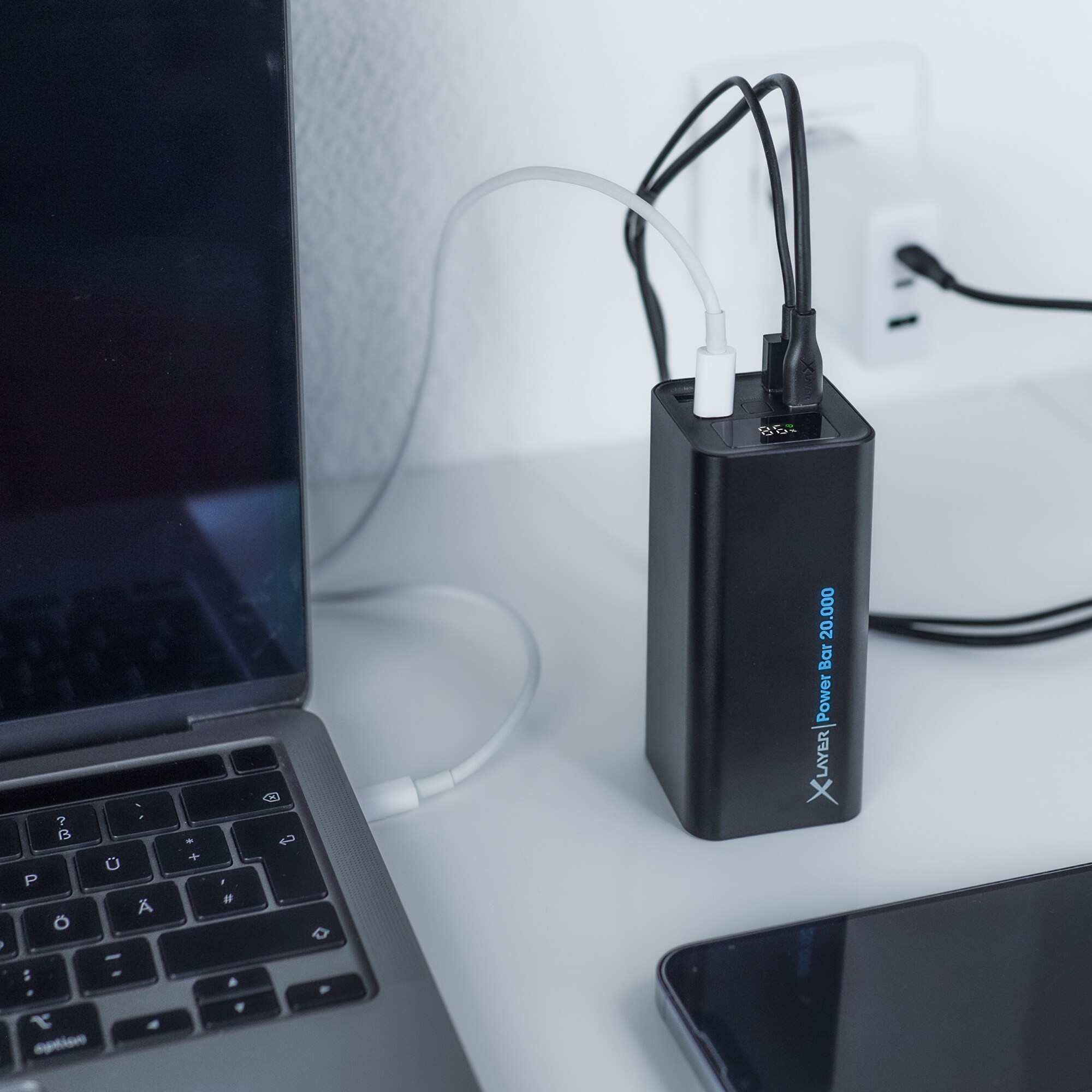 Xlayer Powerbar 65W Powerbank I 20000mah I PD USB C Schnellladen I Ladegerät