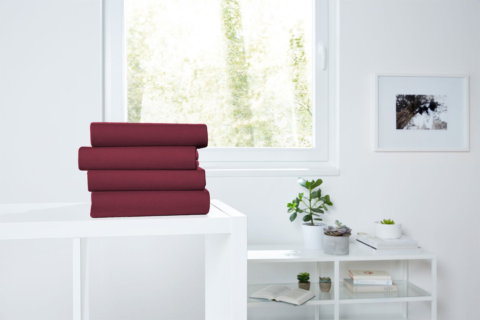 Vario Jersey-Spannbetttuch 140-160 x 200 cm bordeaux