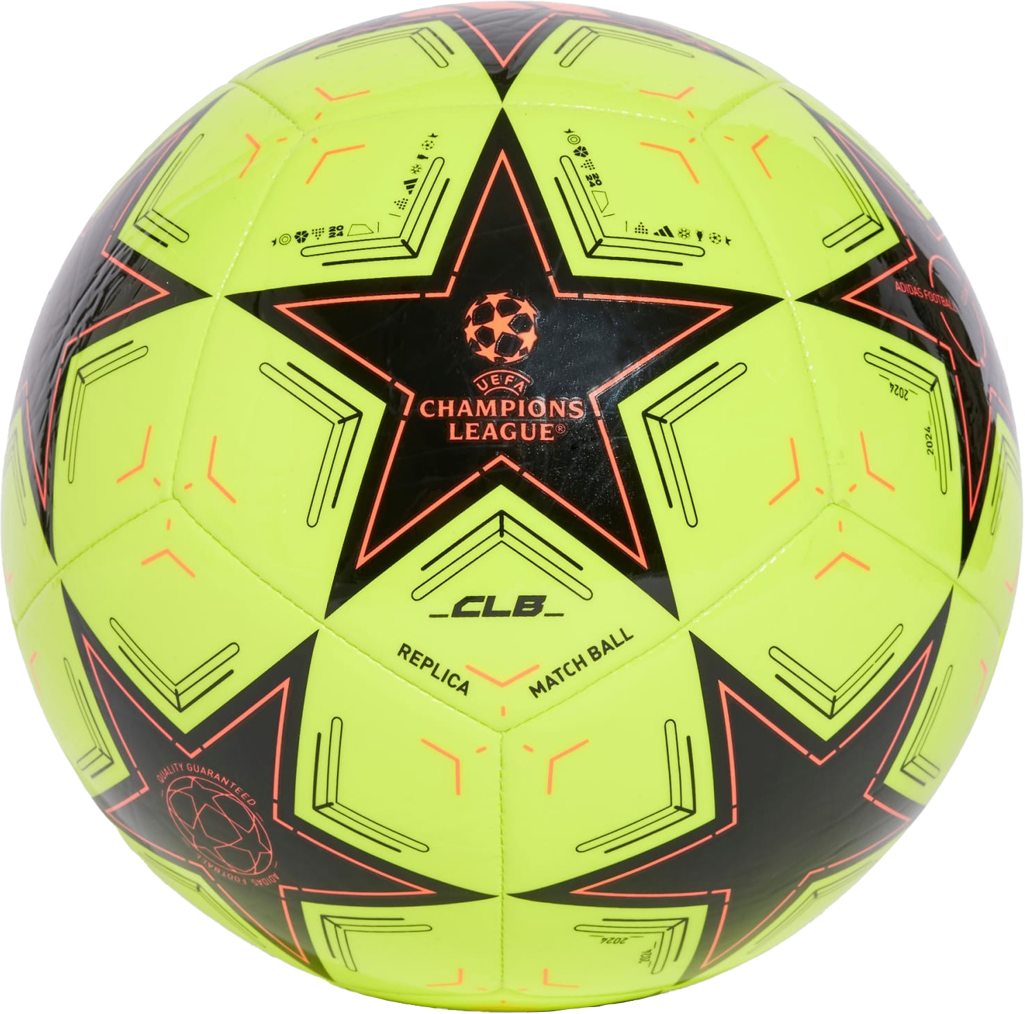UCL Club 24/25 League Phase Ball Solar Yellow/Black/Turbo