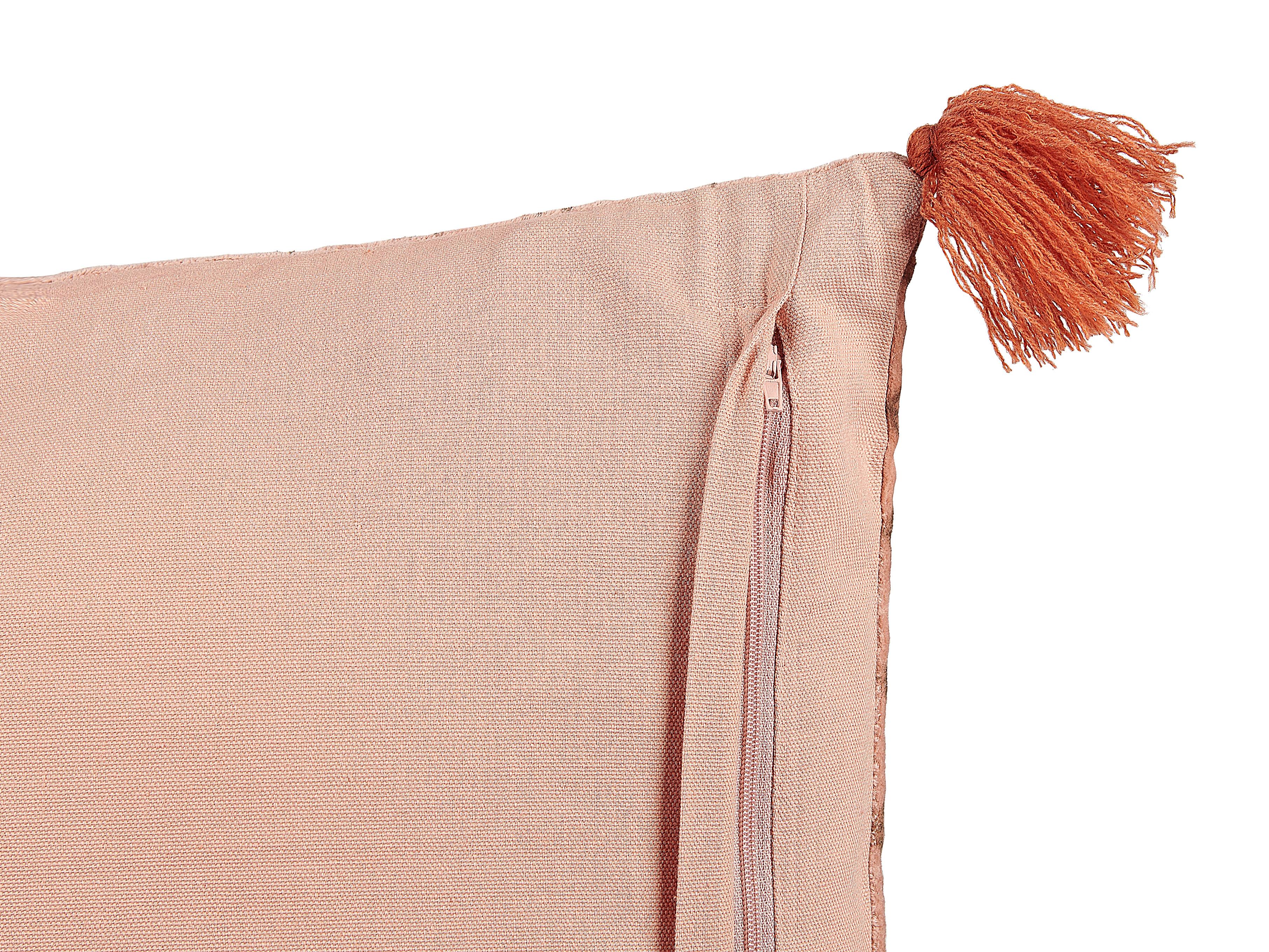 Set van 2 sierkussens RUMHORA Fluweel 45 x 45 cm Roze bloempatroon