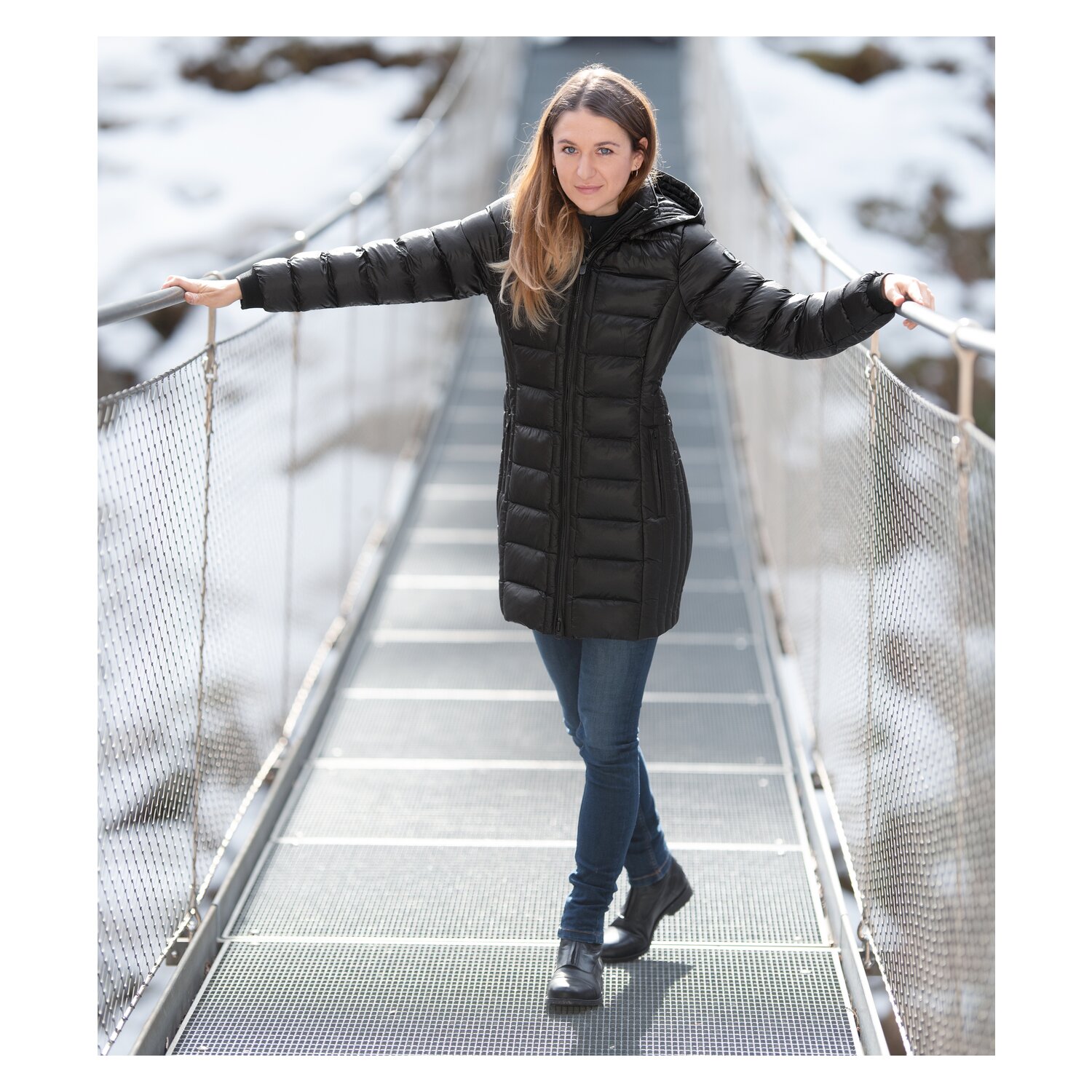 WELLENSTEYN Damenjacke Highclass Long - schwarz - XXL