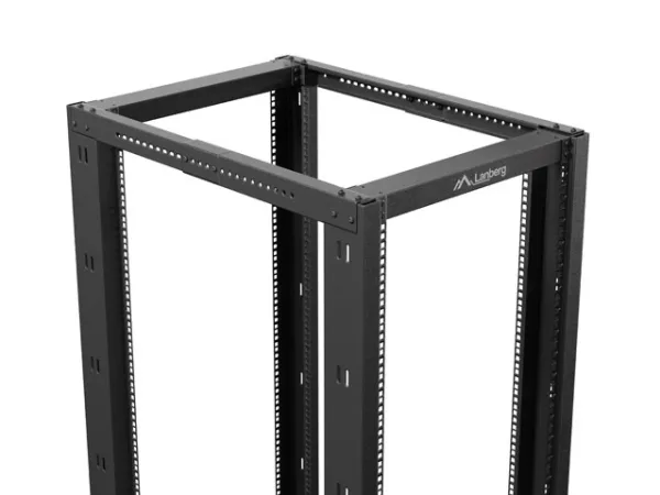 Lanberg - Rack åben ramme - 600 x 1000 mm - 4-pæl - fritstående, gulvstående - sort, RAL 9004 - 32U - 19