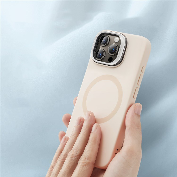 iPhone 15 Pro Max Cloud Series MagSafe Silikon Case Hülle   Kickstand - Beige