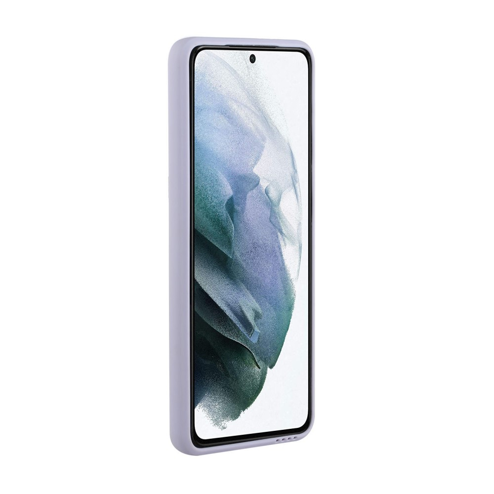 Samsung Galaxy S21 FE 5G Gummi Case Hülle mit Kartenfach - Lila / Grau