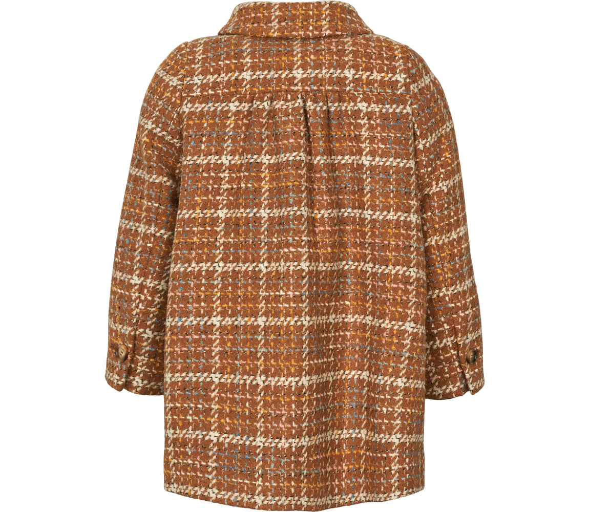Olive, Uldfrakke - Caramel Check