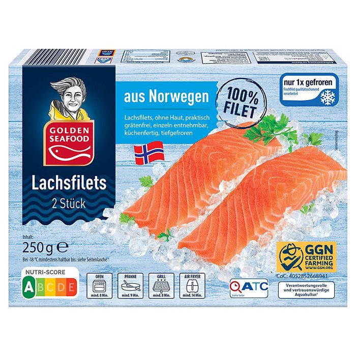 GOLDEN SEAFOOD Lachsfilets 250 g