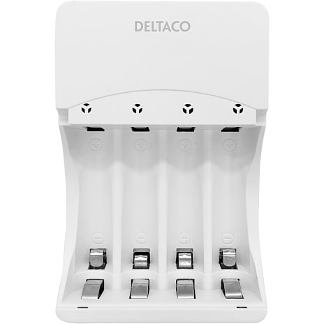 Deltaco batterioplader til 4 AA/AAA genopladelige batterier