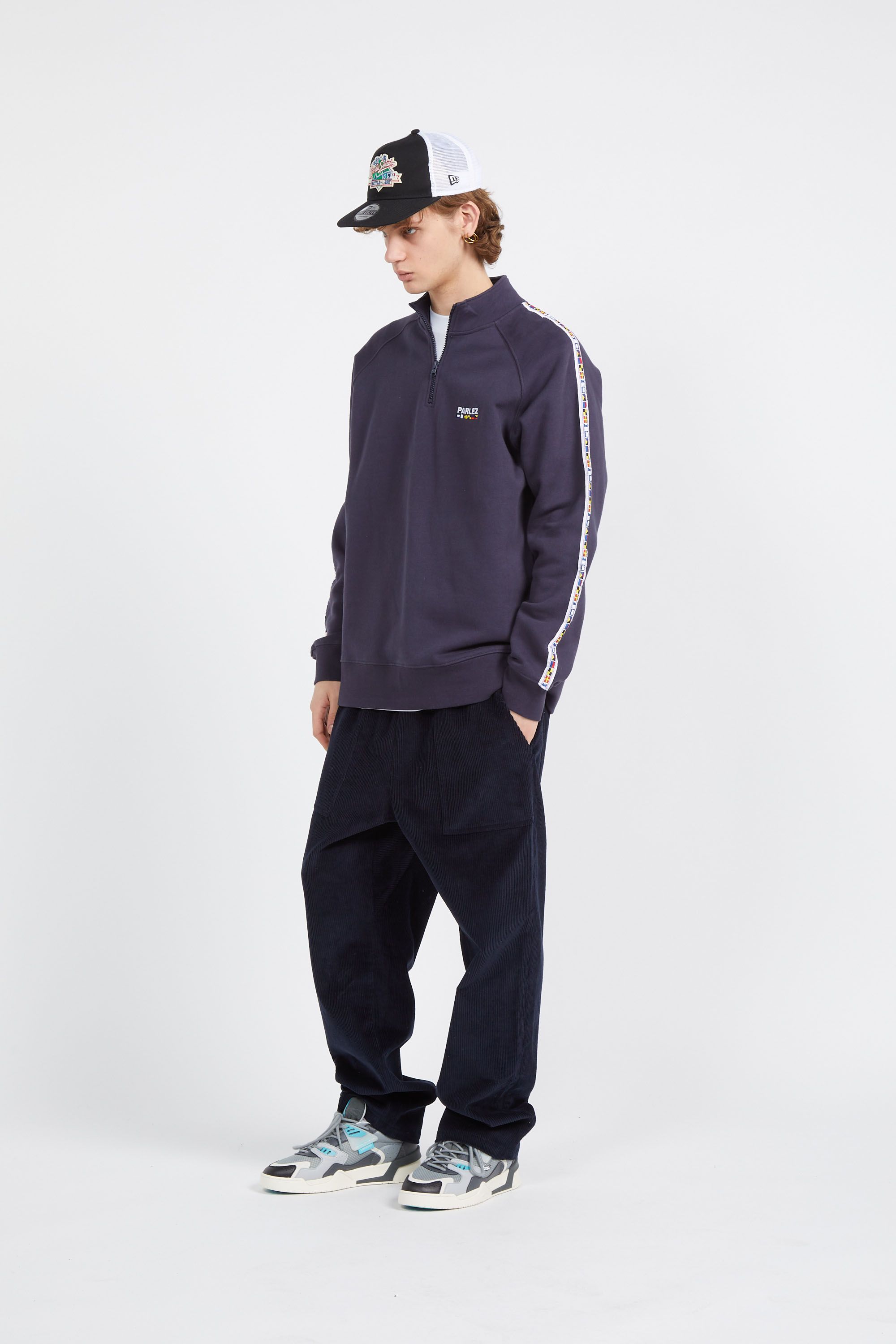 PARLEZ sweatshirt zippé Sampson Quarter Zip Navy Bleu