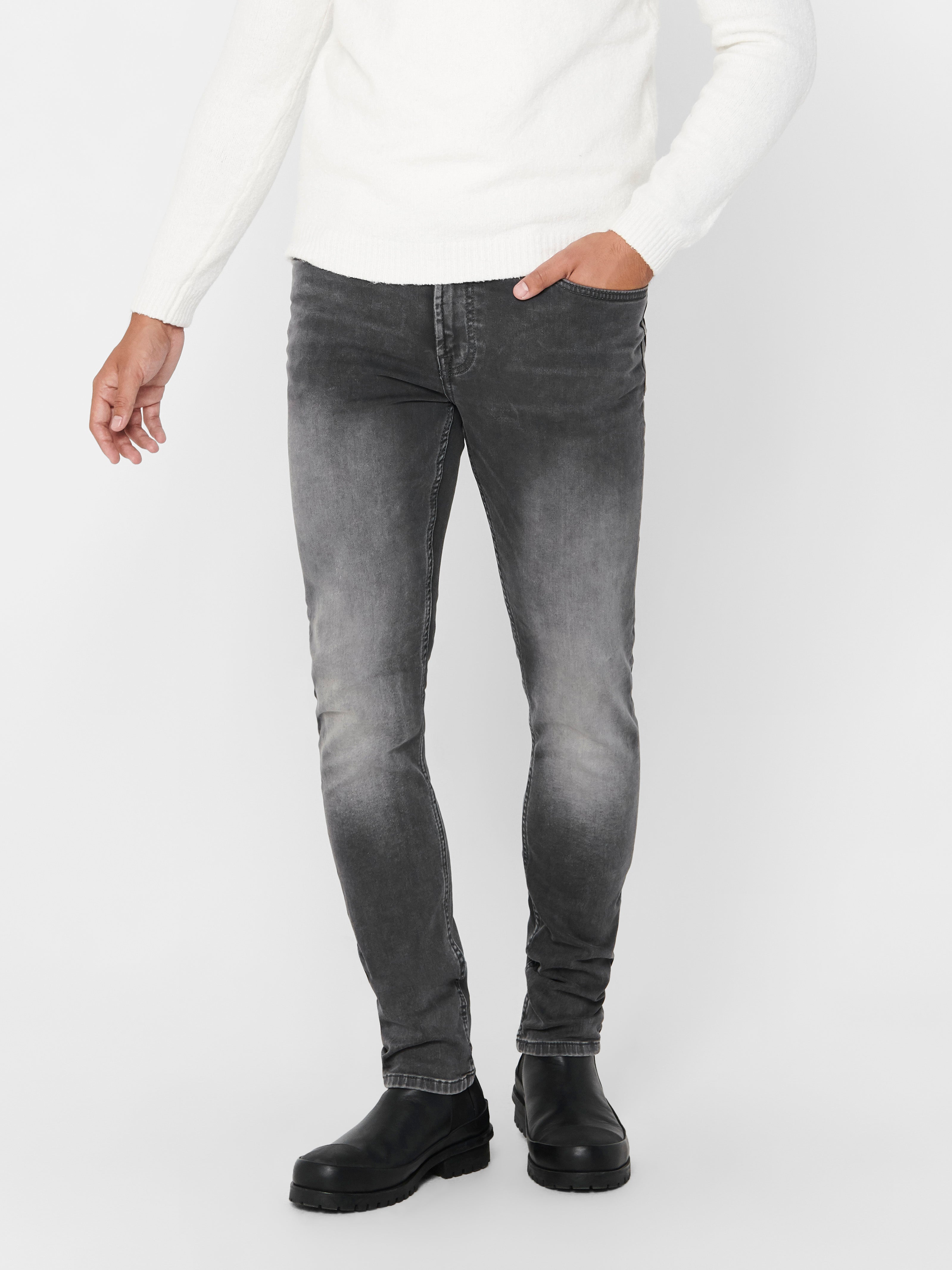 ONSLOOM Niedrige Taille Slim Fit Jeans Grey Denim