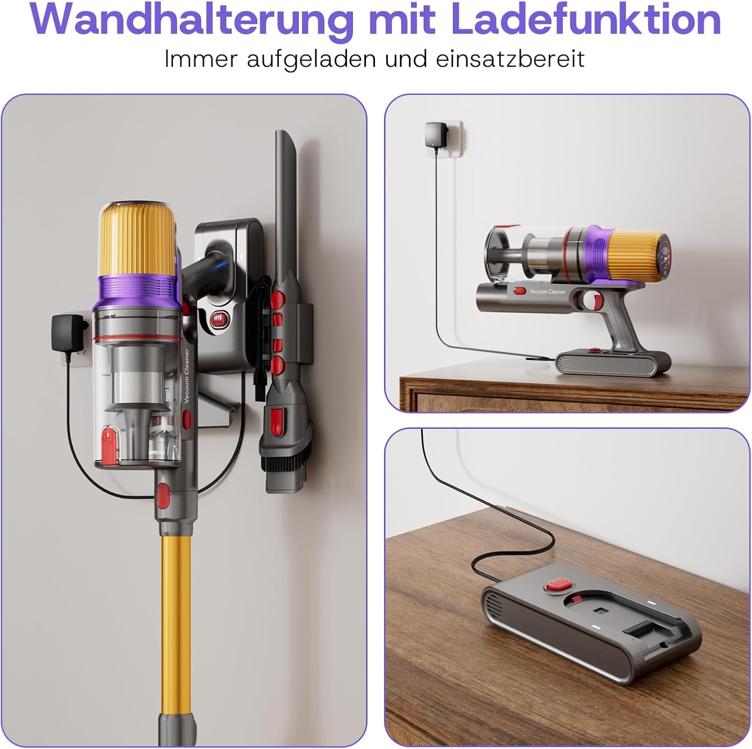 V16 Akku Staubsauger 600W/55Kpa/80Mins, Staubsauger Kabellos mit LED Touchscreen, Automatikmodus, Anti-Tangle Bodenbürste, Akkustaubsauger für Teppich Tierhaare Hartböden