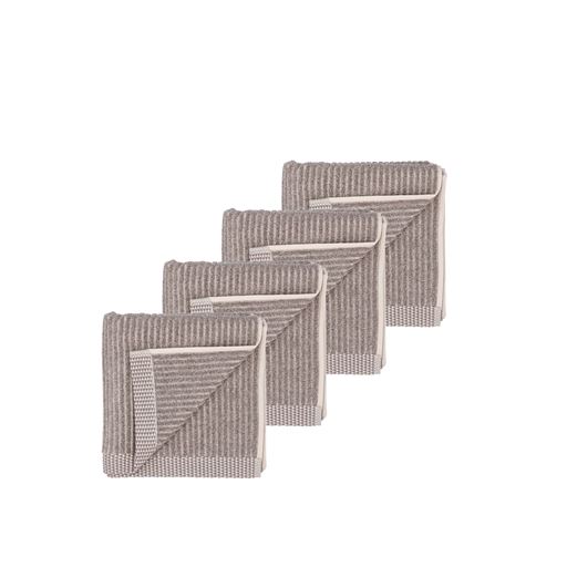 Södahl Organic Melange 4-pak Vaskeklud, Taupe, 30x30 cm