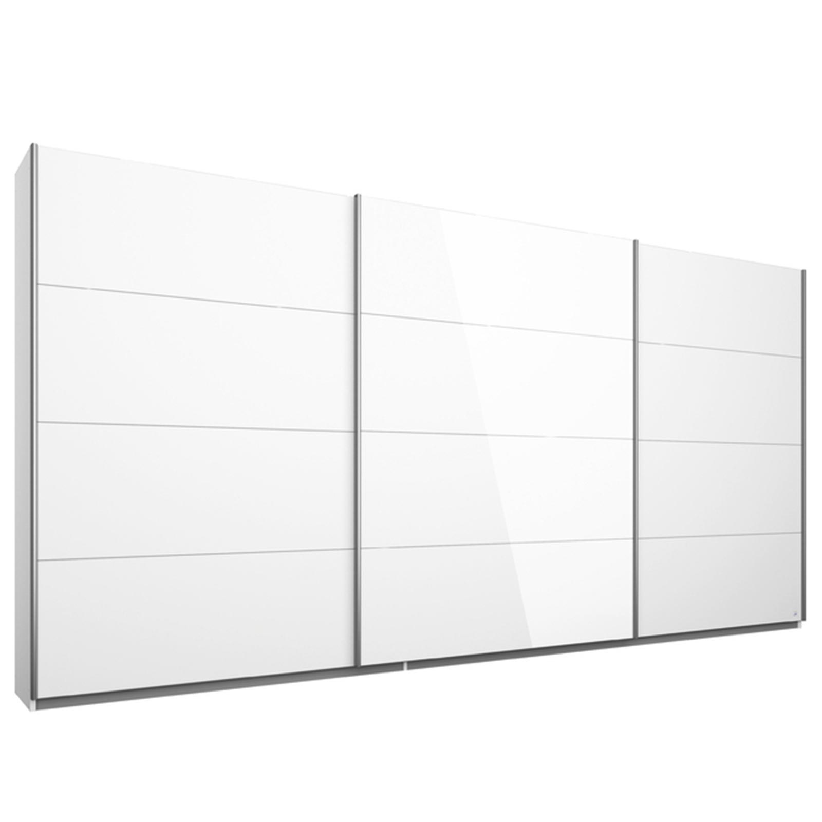Schwebetürenschrank - alpinweiß - Glastür - 360x210 cm