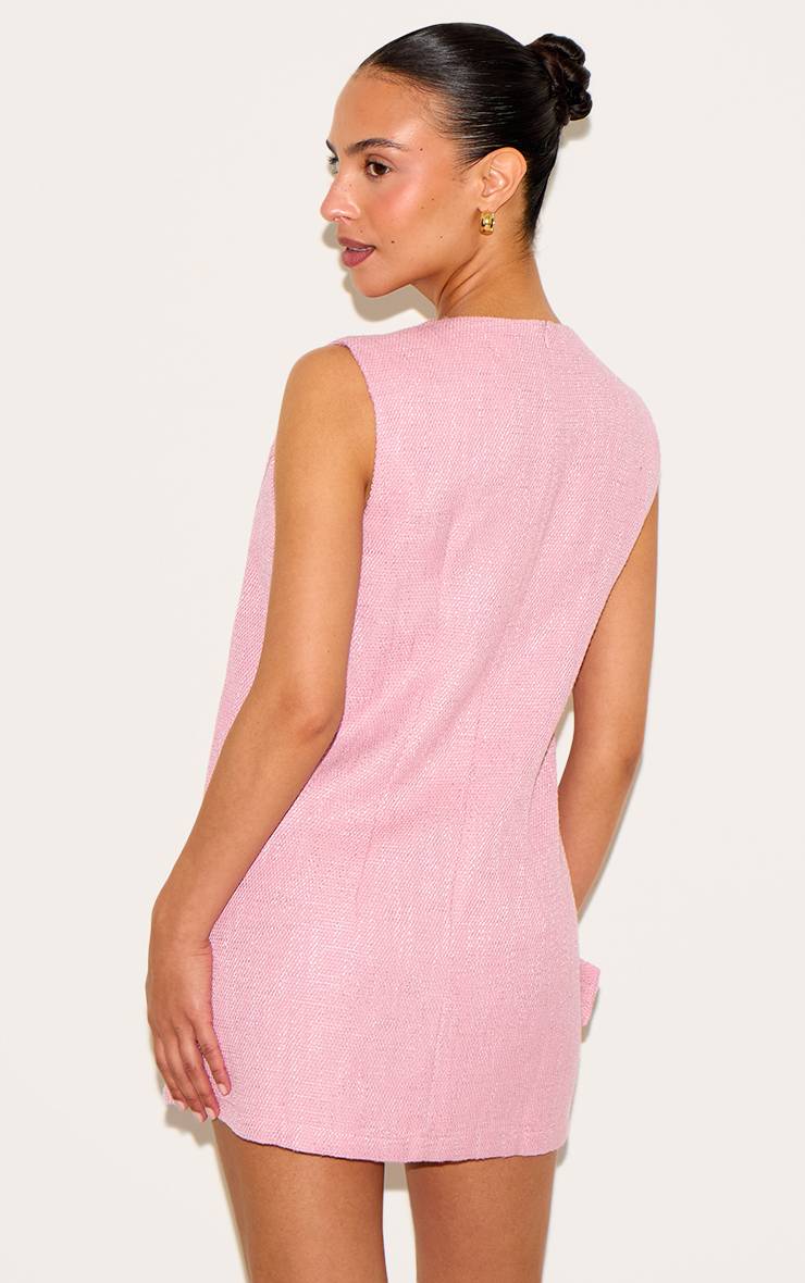 Pale Rose Robe Droite Ceinturée En Tweed Petite Taille