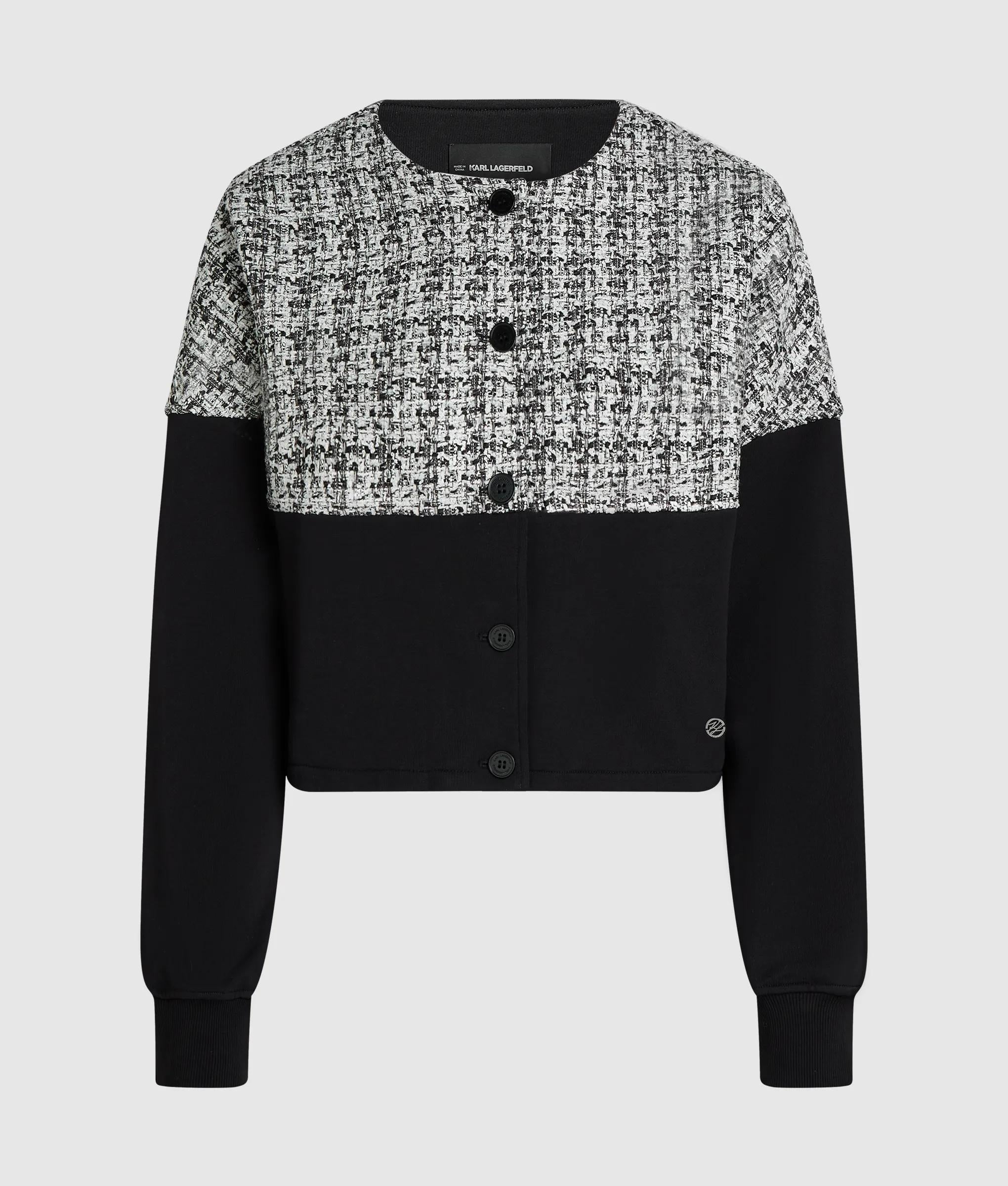 Bouclé panel jersey vest