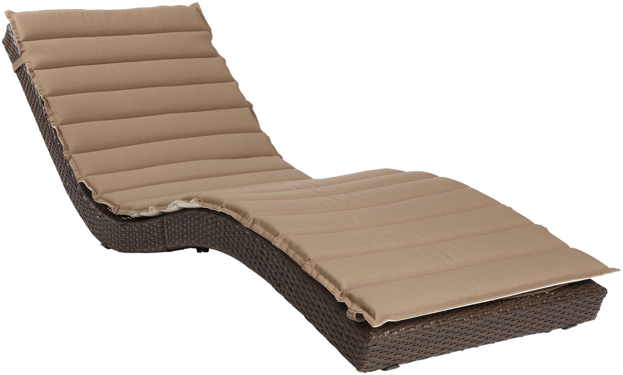 MERXX Gartenliege »Piacenza« Polyrattan, braun, inkl. Wendeauflage