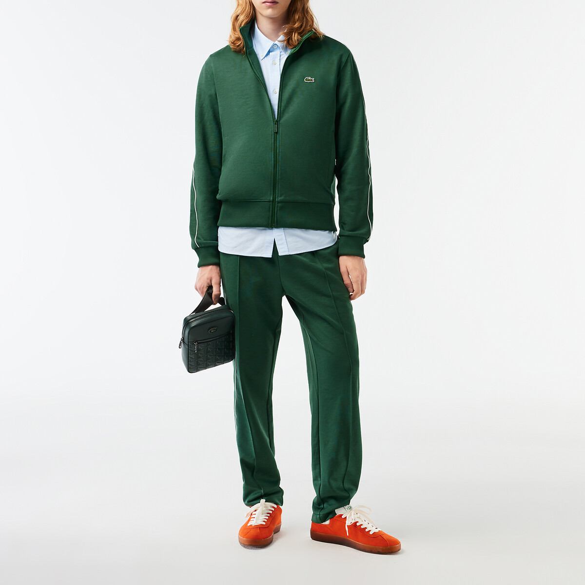 Suéter LACOSTE com zíper e gola alta