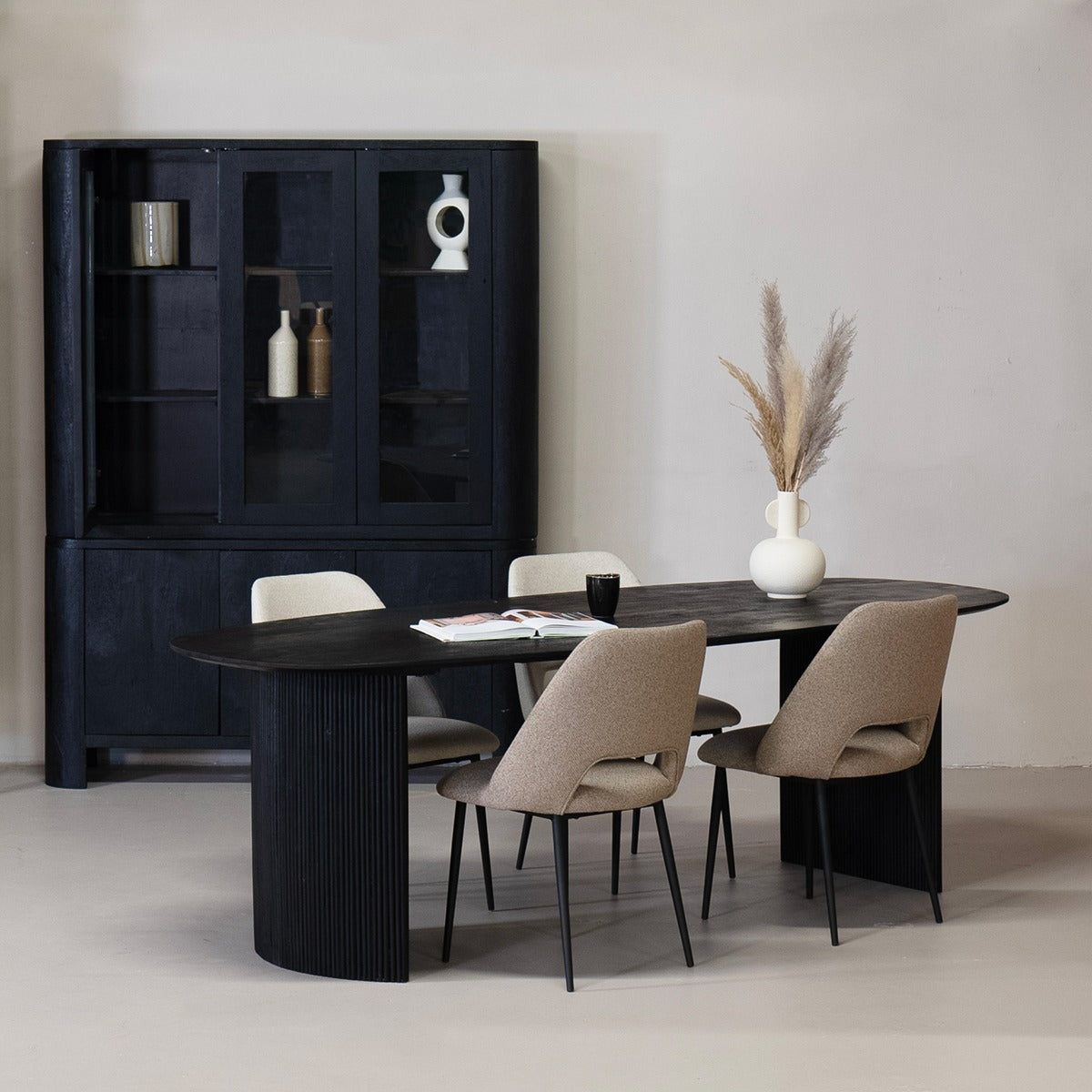 Giga Meubel - Eettafel 220cm Deens Ovaal - Zwart - Mangohout