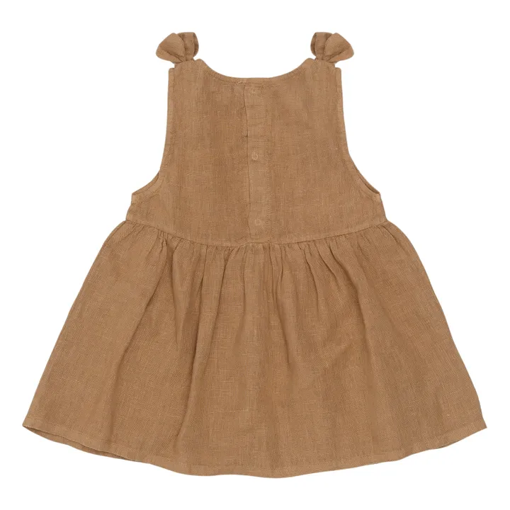 Donsje Robe à Nœuds Gisele en Lin | Chocolat