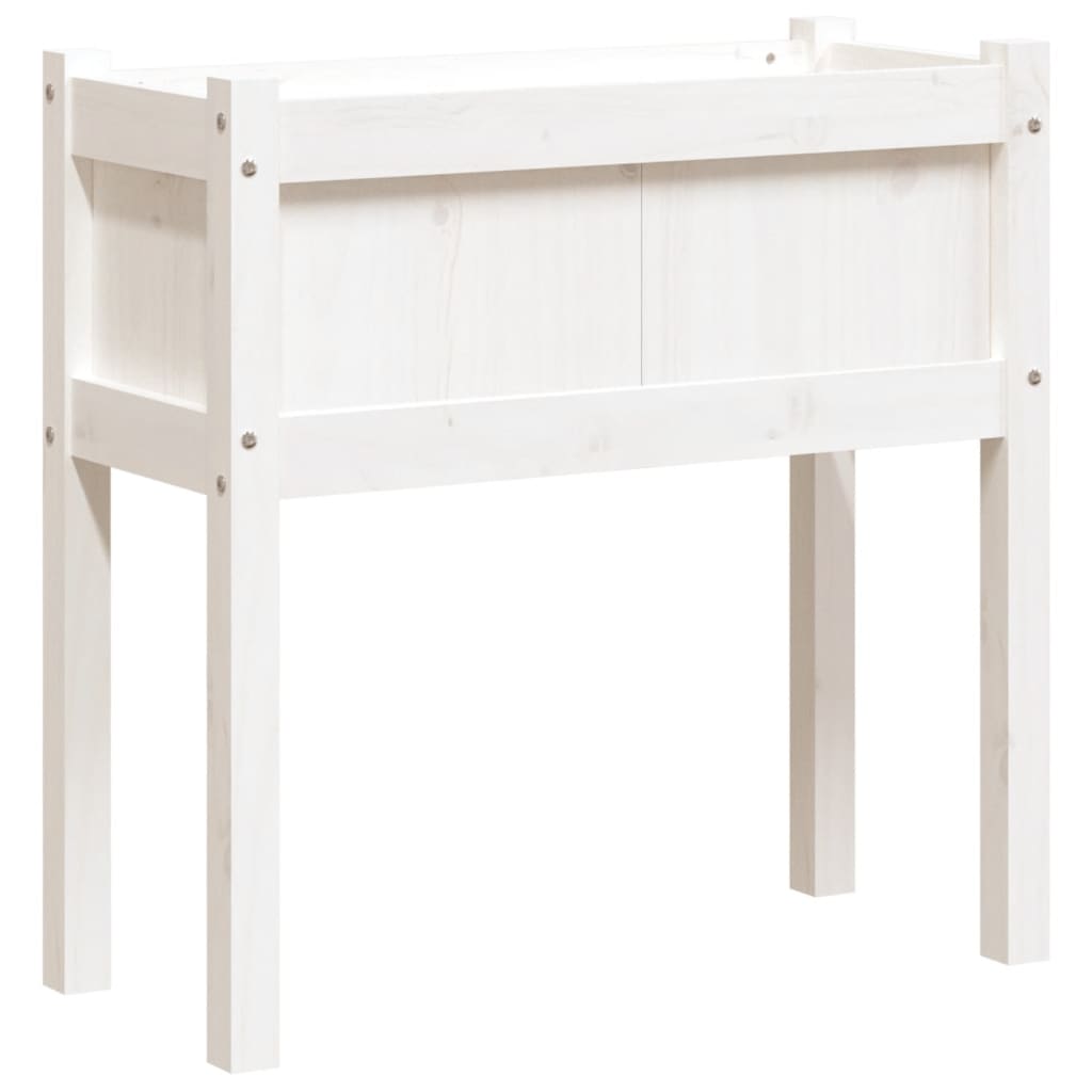Jardinières 2 pcs avec pieds blanc bois de pin massif