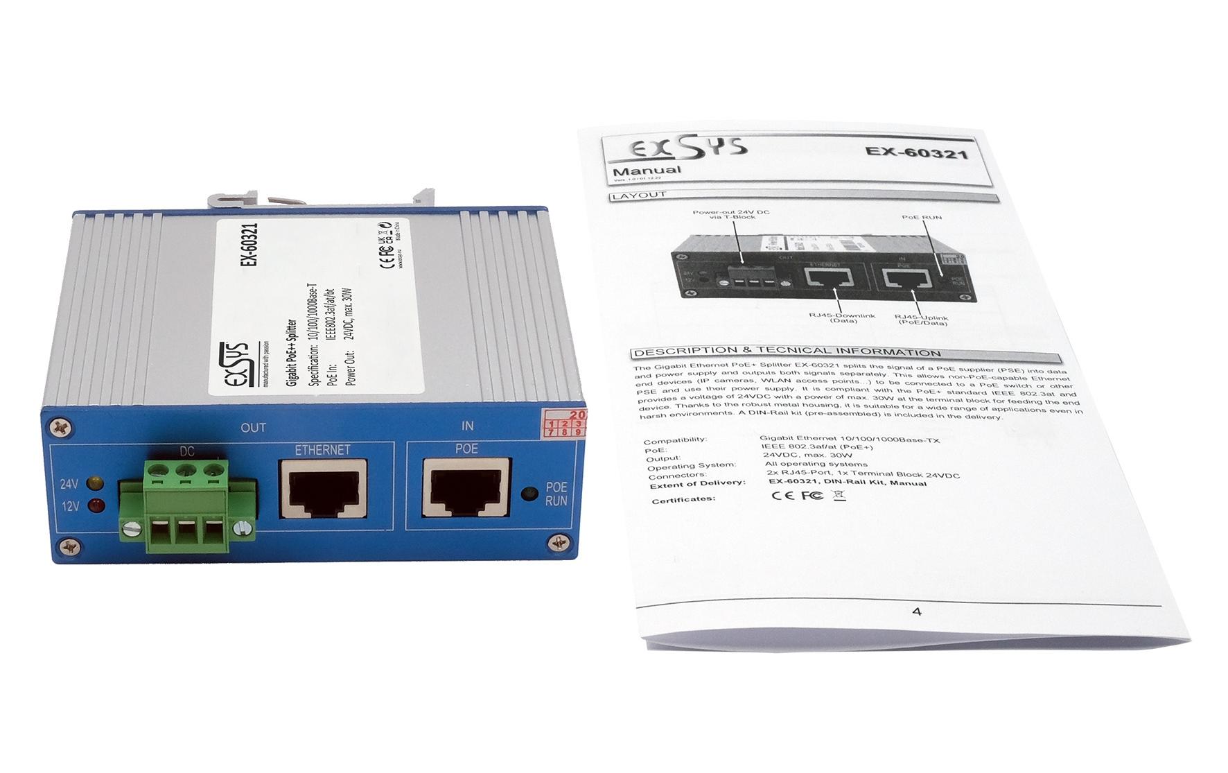 PoE Splitter EX-60321Gigabit-PoE-Splitter