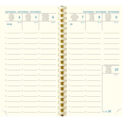 Agenda de poche Méline - 1 semaine sur 2 pages - 16 mois - 9 x 16 cm - disponible dans différentes couleurs - Exacompta
