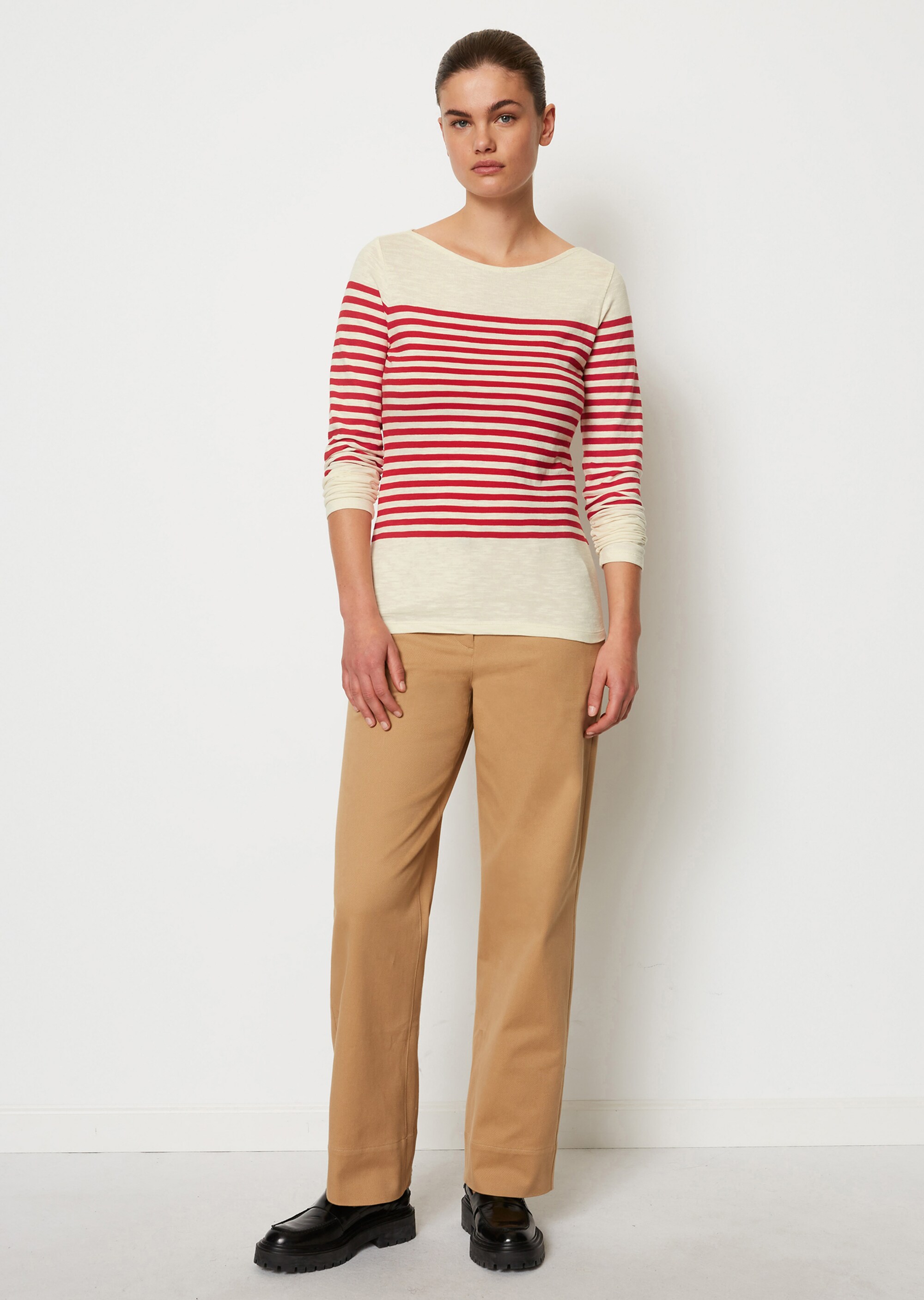 Ringel-Longsleeve regularaus Slubjersey