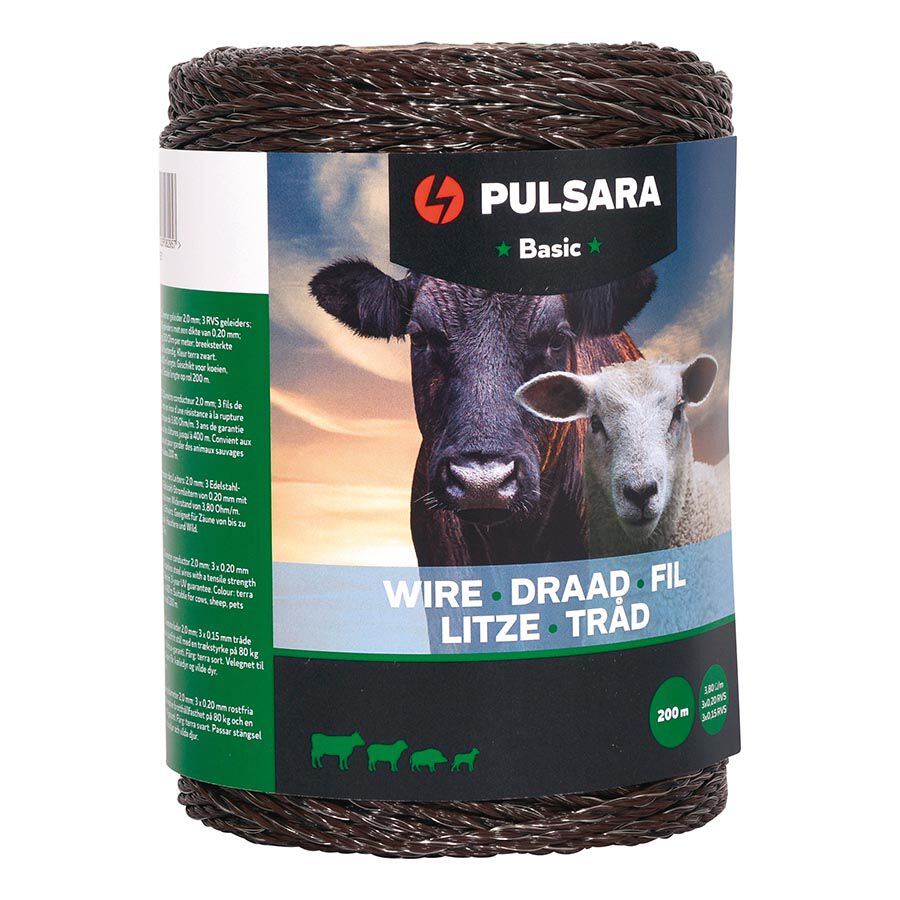 Pulsara Basis - Schrikdraad - 15 cm - 200 Meter - Terra - 11 cm - 20000 cm