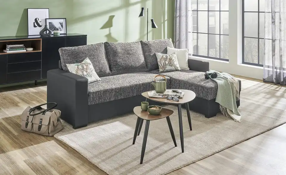 Ecksofa Navarra Grau, Anthrazit rechts