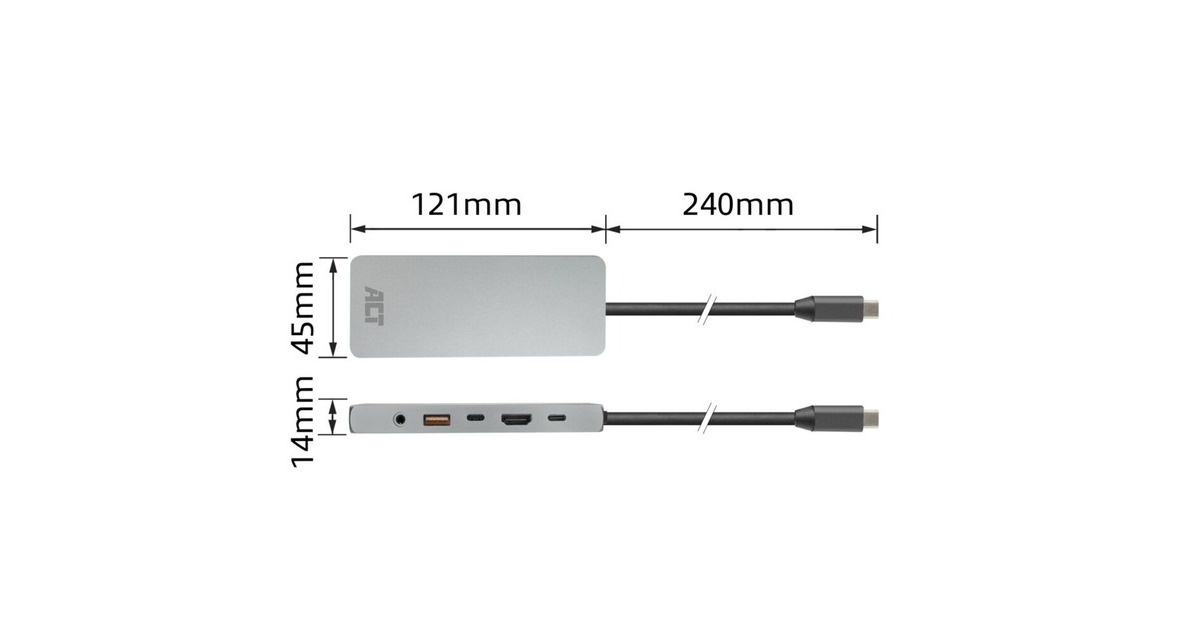 ACT ConnectivityUSB-C 4K / 8K 60Hz dockingstation  (Grijs)