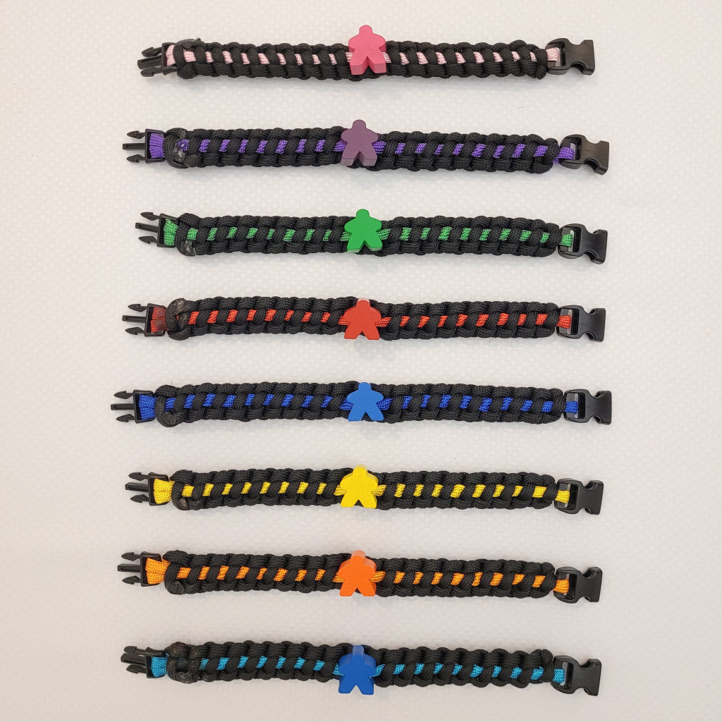 Bracelet meeple paracorde - Rose
