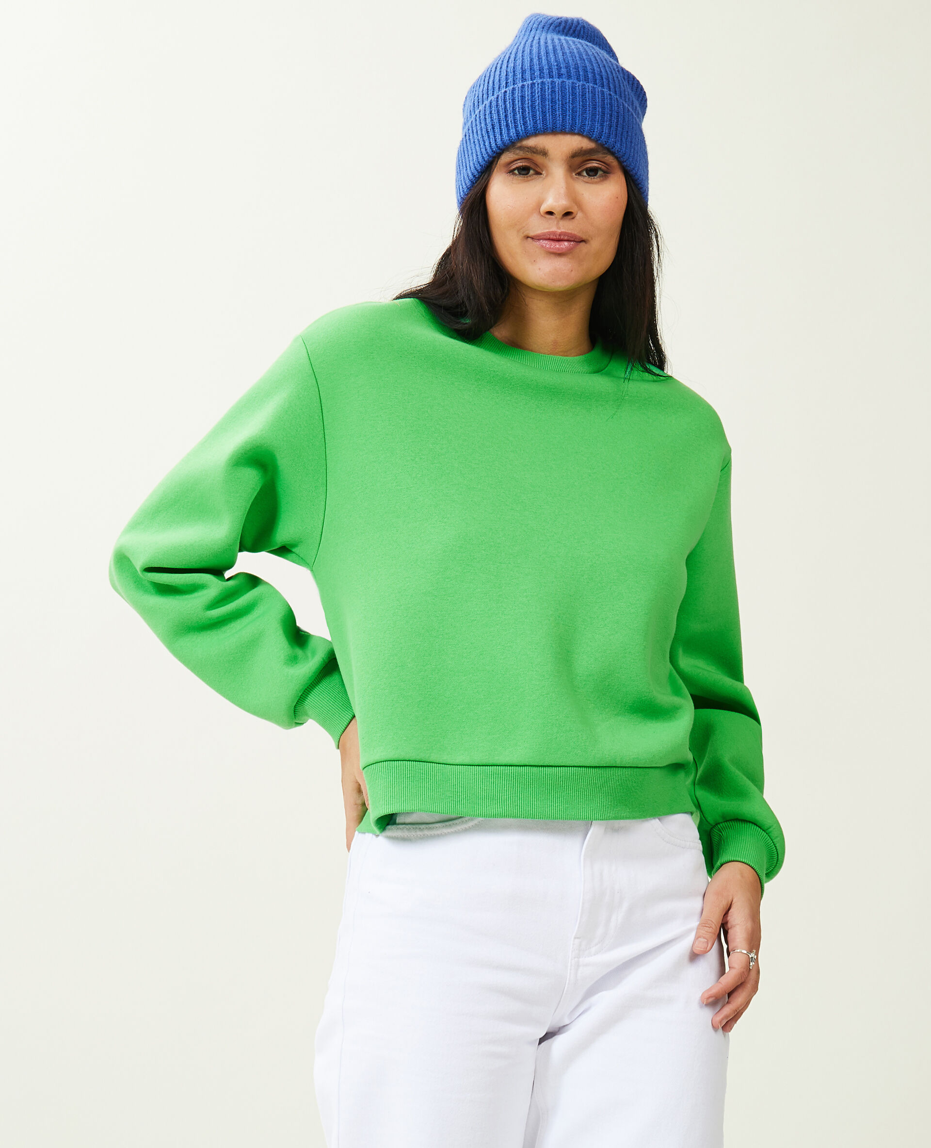 Sweat court col rond - Vert