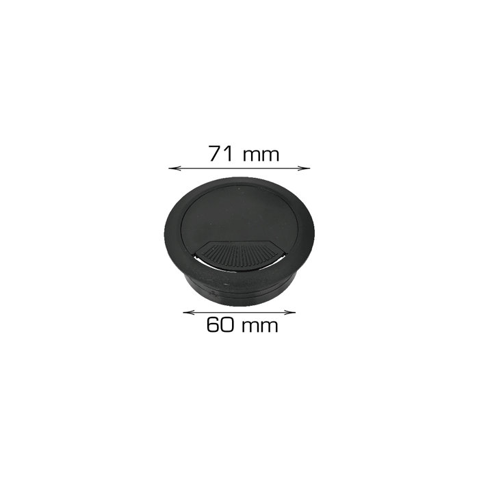 Kabelgennemføring sort Ø60 mm