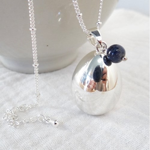 Bola goutte argent, septembre saphir