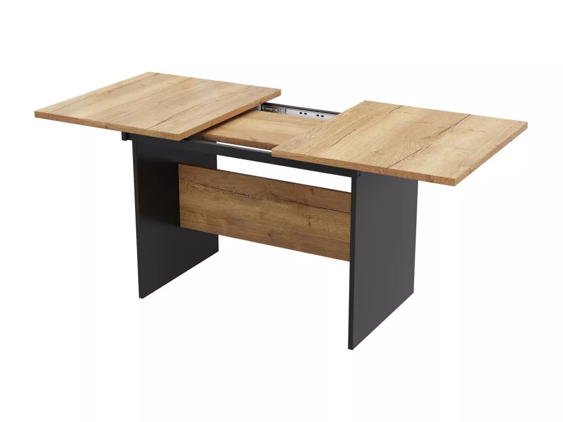 Table à manger extensible 140-180 cm, table de cuisine rectangulaire, aspect bois, plateau extensible 140-180 cm, convient pour 4 à 6 personnes