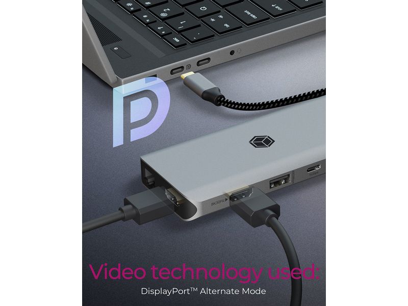 ICY BOX Dockingstation 12-in-1  USB Type-C IB-DK4061-CPD USB Type-C Notebook DockingStation mit hochwertigem Aluminiumgehäuse