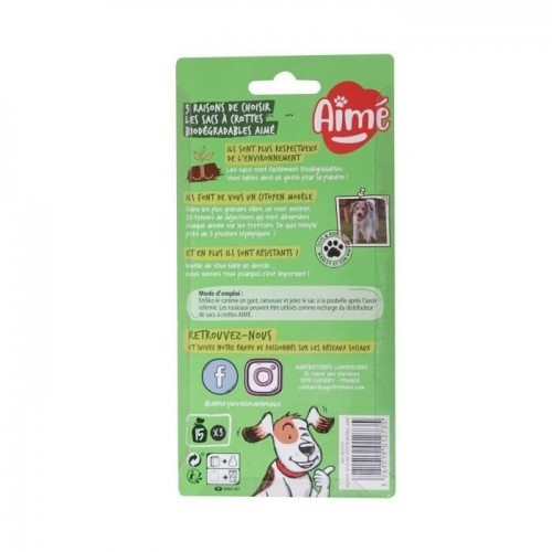 Sacos biodegradáveis AIME para cães.