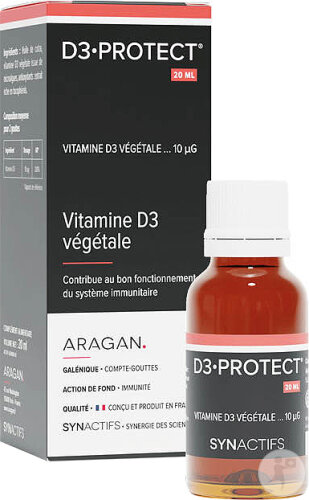 Aragan Synactifs D3 Protect Immunité Vitamine D3 Flacon 20ml