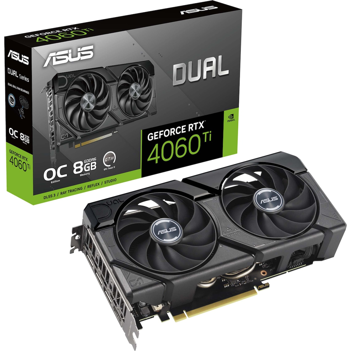 ASUS GeForce RTX 4060 Ti DUAL EVO OC grafikkort (8 GB GDDR6)