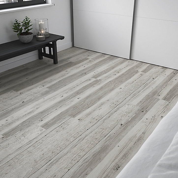 Lame PVC clipsable Baila chêne vieilli brun clair L. 122 x l. 15 cm GoodHome