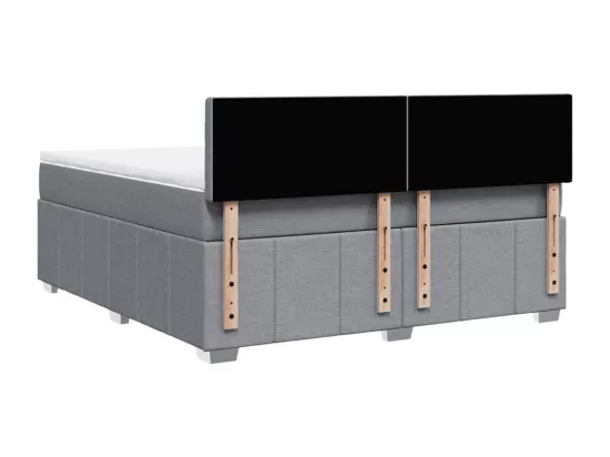 Sommier à lattes de lit avec matelas Gris clair 180x200cm Tissu