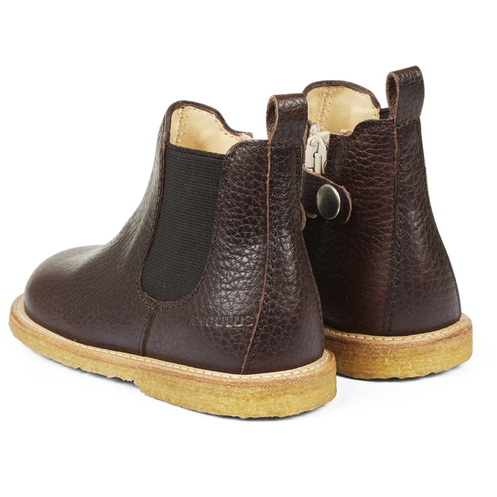 Køb Angulus Dark Brown/Brown Klassisk Chelseastøvle Med Elastik Og Lynlås