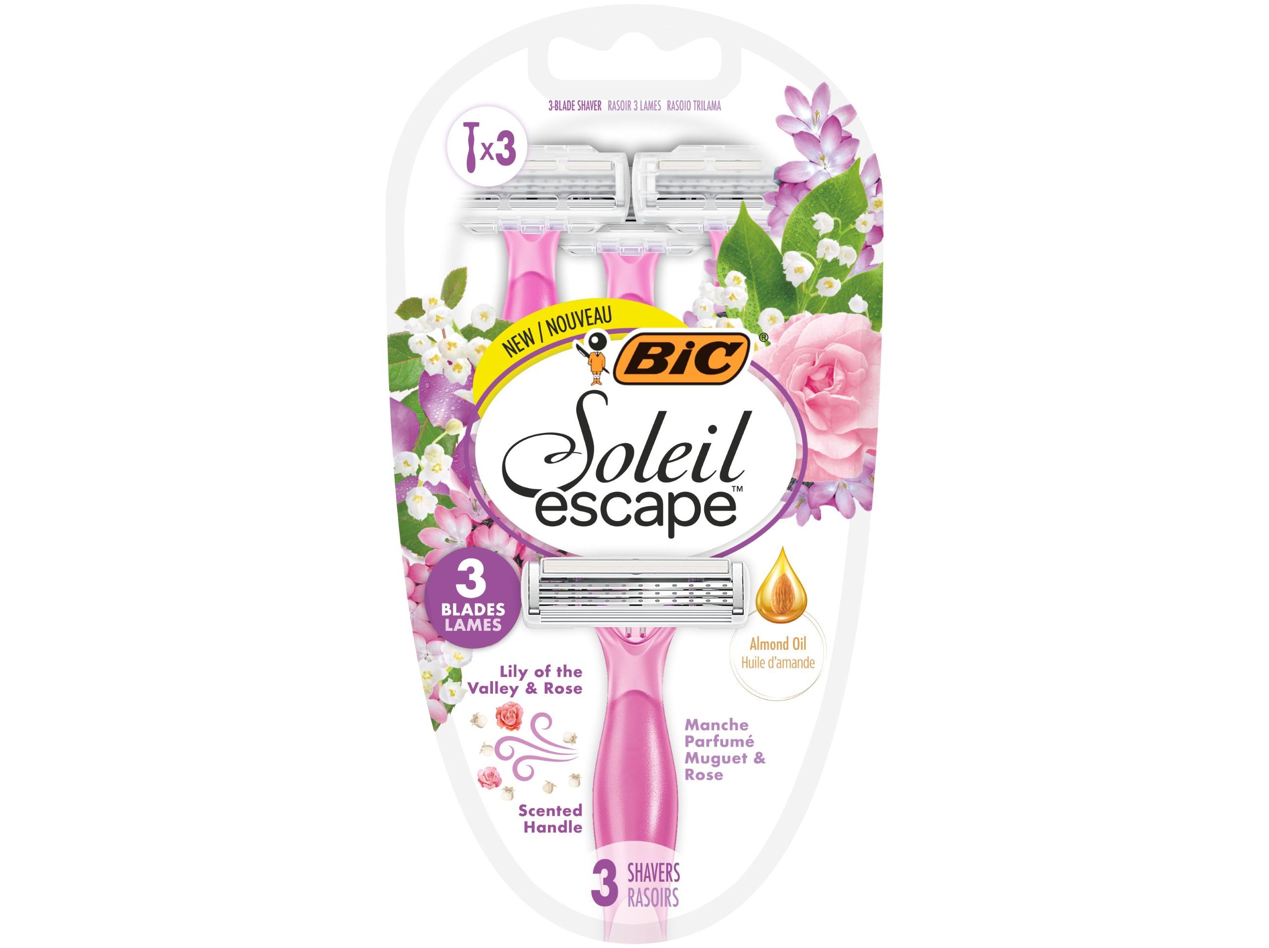 LÃMINAS DESCARTÃVEIS BIC SOLEIL ESCAPE ROSA 3 UN