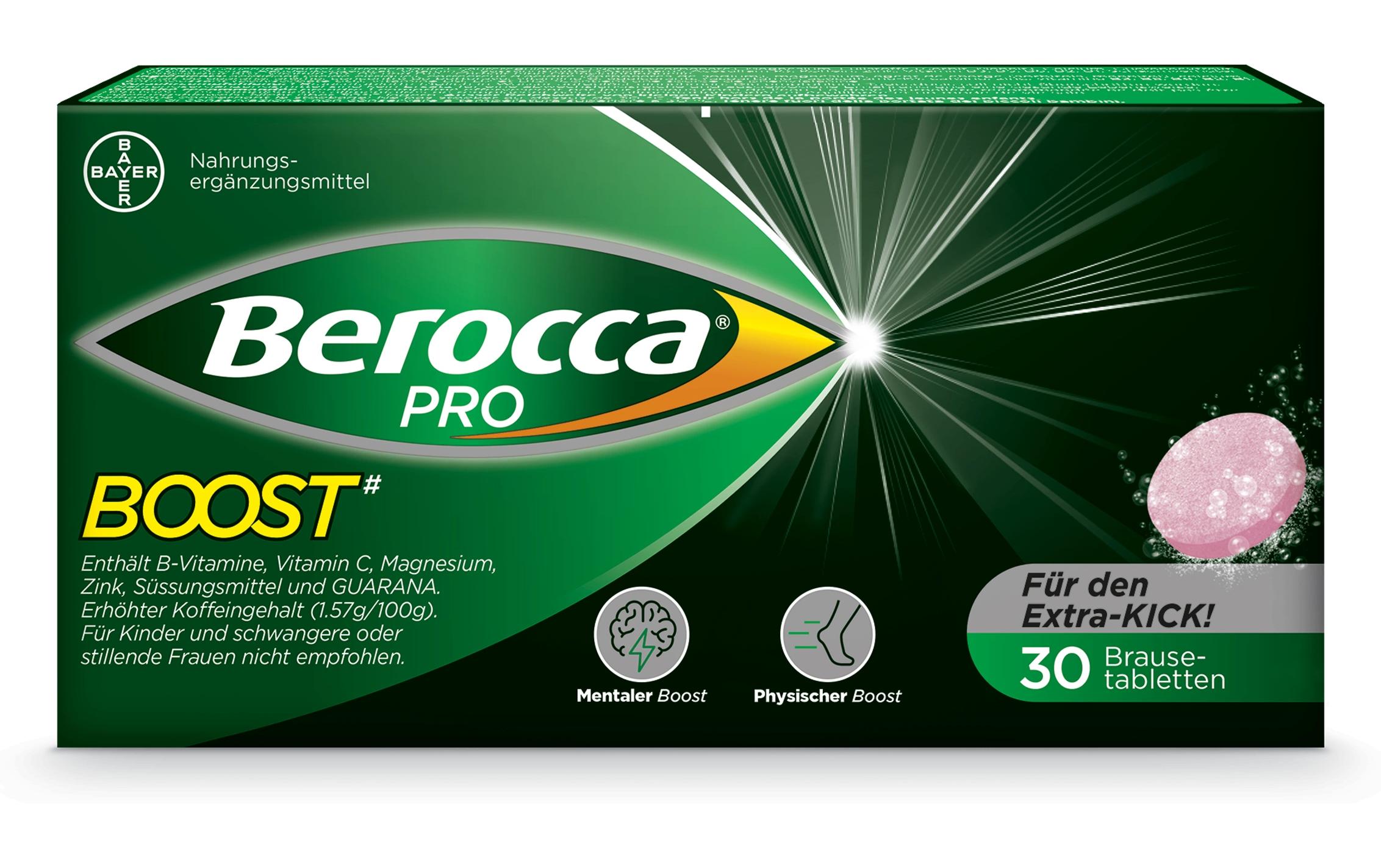 Pro Boost 30 BrausetablettenVegane Nahrungsergänzung mit Koffein und Vitaminen