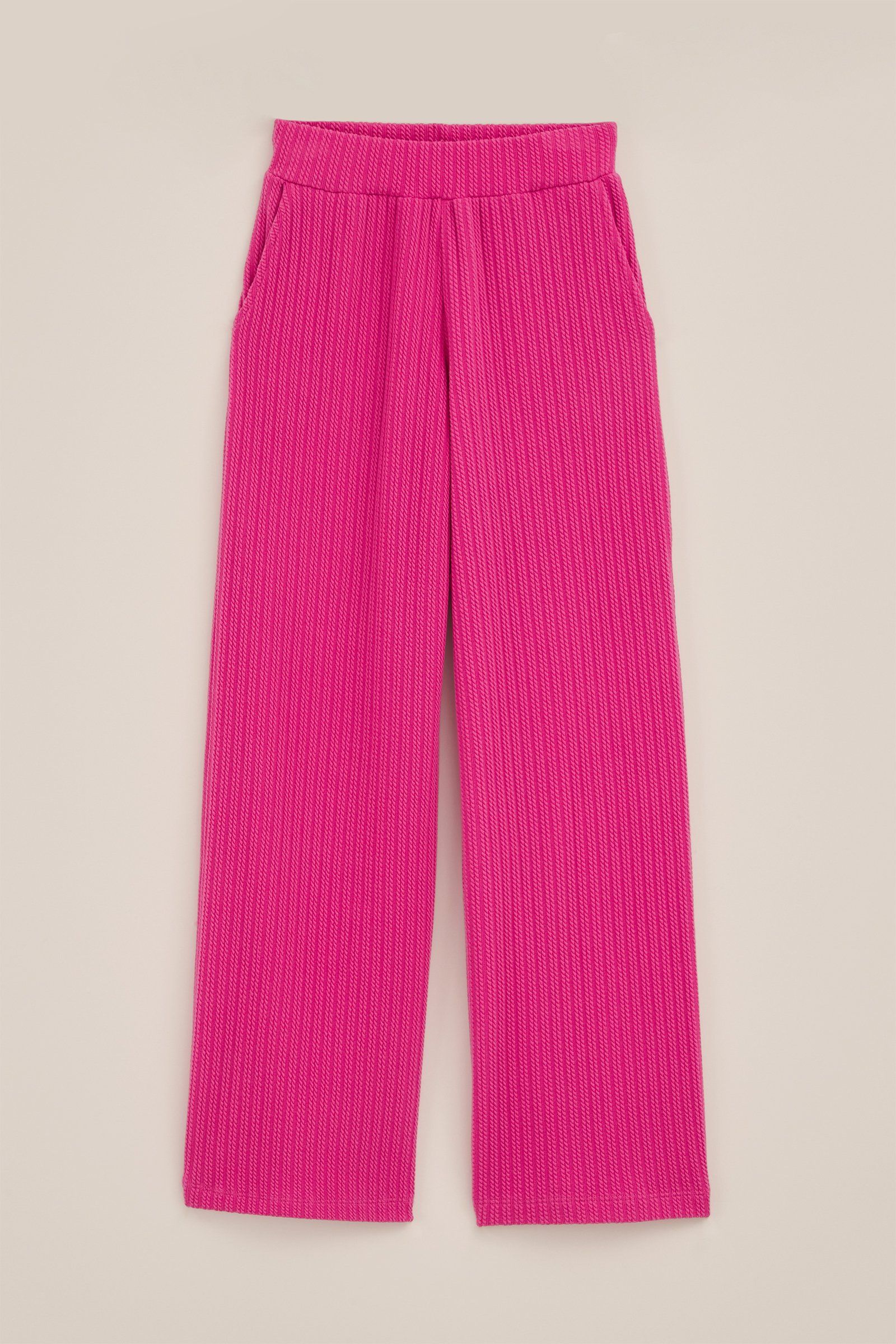 Meisjes straight fit broek met structuur WE Fashion Roze